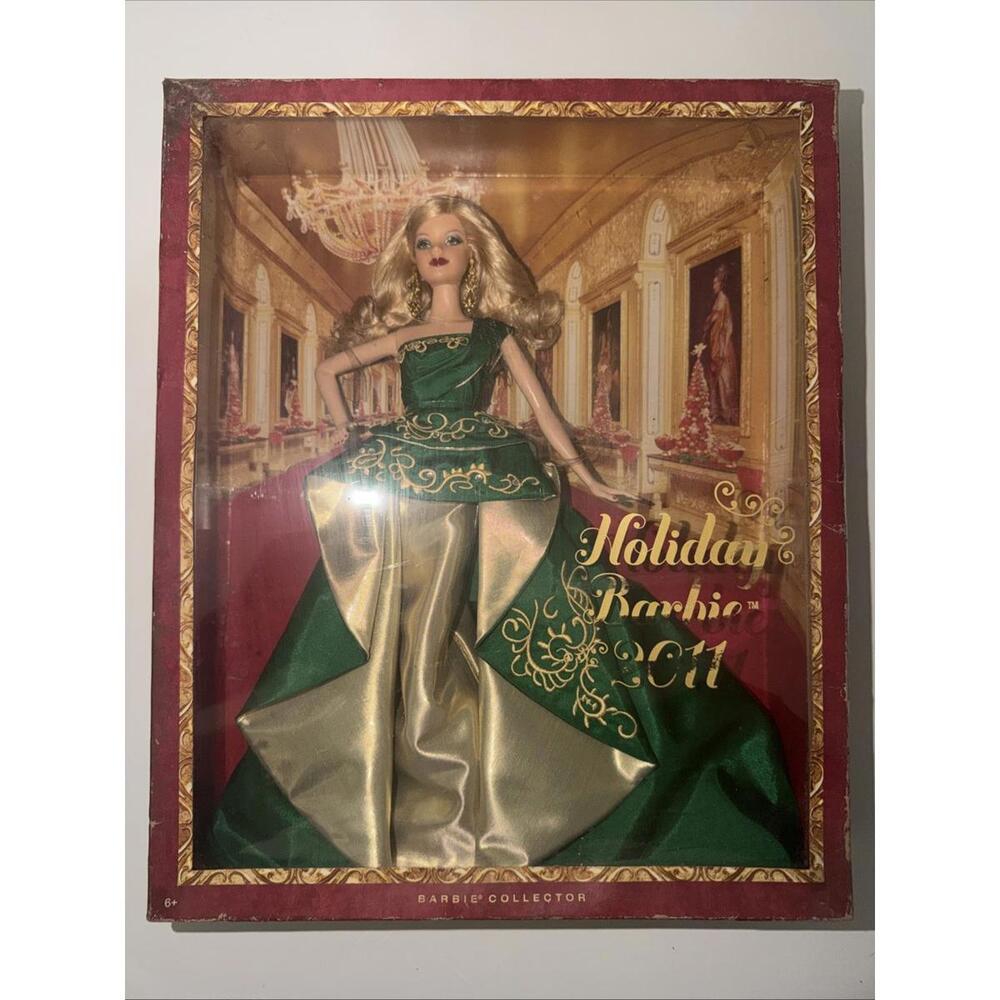 NIB Mattel Holiday Barbie 2011 Collector Edition Green Dress